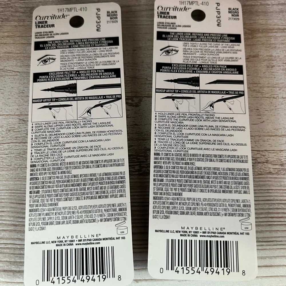 MayBelline Curvitude black eye liner bundle of 2 NEW